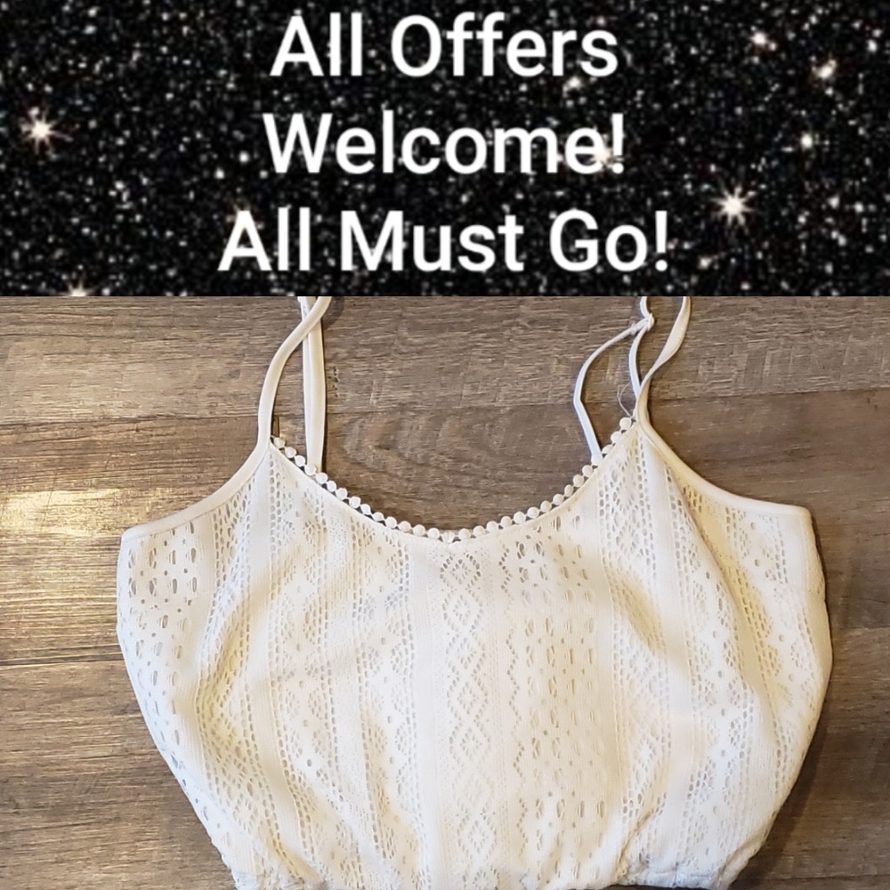 White Crochet Lace Spaghetti Strap Romper